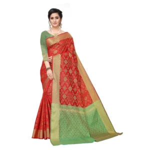 Women's Kanjivaram Silk Saree(Red ,5-6Mtrs)