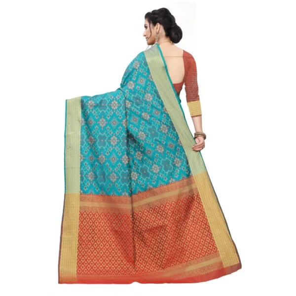 Women's Kanjivaram Silk Saree(Rama ,5-6Mtrs)