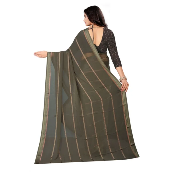 Women's Georgette Silk Saree(Ashgrey ,5-6Mtrs)