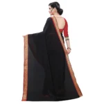 Women's Vichitra Silk Saree(Black ,5-6Mtrs)