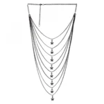 Women's Multi Layer Black Oxodized Fashion Necklace (Color: Black)