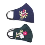 Pack of 2_ Embroidery Cotton Mask (Color: Assorted)