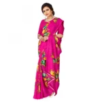 Women's Faux Georgette Saree With Blouse (Pink, 5-6Mtrs)