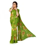 Women's Faux Georgette Saree With Blouse (Green, 5-6Mtrs)