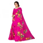 Women's Faux Georgette Saree With Blouse (Pink, 5-6Mtrs)