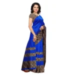 Women's Art Silk Saree With Blouse (Blue, 5-6mtrs)