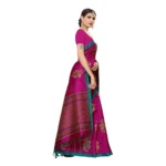 Women's Art Silk Saree With Blouse (Pink, 5-6mtrs)