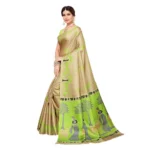 Women's Khadi Silk Saree With Blouse (Multicolor, 5-6mtrs)