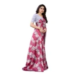 Women's Soft Japan Satin Saree With Blouse (Dark Pink, 5-6Mtrs)
