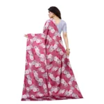 Women's Soft Japan Satin Saree With Blouse (Dark Pink, 5-6Mtrs)