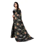 Women's Soft Japan Satin Saree With Blouse (Black, 5-6Mtrs)