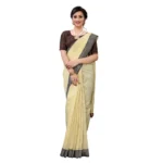 Women's Soft Cotton Saree With Blouse (Yellow, 5-6Mtrs)