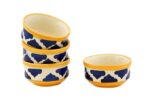 Freakway Hand-Painted Multicolored Moroccan Ceramic Dip Bowl/Chutney Bowl (Multicolor, Pack of 4)-Multi-Color