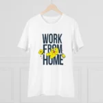 Men's PC Cotton Work From Home Desing Printed T Shirt (Color: White, Thread Count: 180GSM)