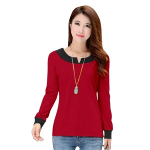 Women's Western Wear Hosiery T Shirts (Red)