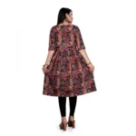 Women's Rayon Foil Printed Straight Kurti (Multi Color)