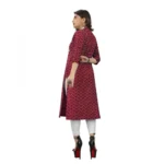 Women's Cotton Embroidery Straight Kurti (Maroon)
