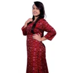 Women's Sambalpuri Certified Handloom Pure Cotton Straight Kurti (Red)