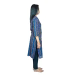 Women's Sambalpuri Certified Handloom Pure Cotton Straight Kurti (Blue)