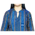 Women's Sambalpuri Certified Handloom Pure Cotton Straight Kurti (Blue)