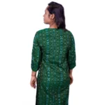 Women's Sambalpuri Certified Handloom Pure Cotton Straight Kurti (Green)