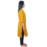 Women's Sambalpuri Certified Handloom Pure Cotton Straight Kurti (Yellow)