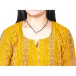 Women's Sambalpuri Certified Handloom Pure Cotton Straight Kurti (Yellow)