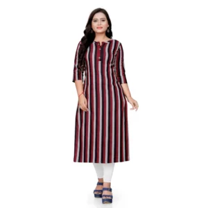 Women's Cotton Printed Straight Kurti (Multi Color)