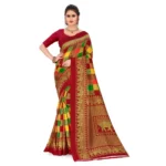 Women's Georgette Printed Saree With Unstitched Blouse (Multicolor, 5-6 Mtrs)