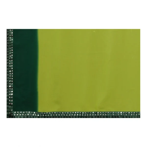 Women's Georgette Printed Saree With Unstitched Blouse (Green, 5-6 Mtrs)