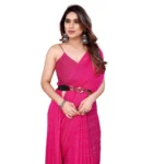 Women's Georgette Printed Saree WithOut Blouse (Pink, 5-6 Mtrs)