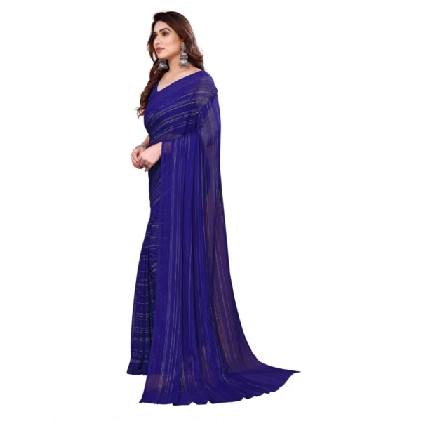 Women's Georgette Printed Saree WithOut Blouse (Purple, 5-6 Mtrs)