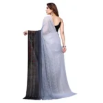 Women's Georgette Printed Saree WithOut Blouse (Grey, 5-6 Mtrs)