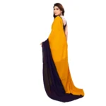 Women's Georgette Printed Saree With Unstitched Blouse (Yellow, 5-6 Mtrs)