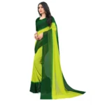 Women's Georgette Printed Saree With Unstitched Blouse (Green, 5-6 Mtrs)