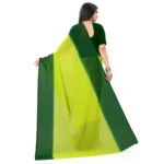 Women's Georgette Printed Saree With Unstitched Blouse (Green, 5-6 Mtrs)