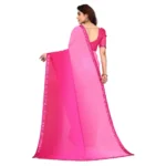 Women's Georgette Printed Saree With Unstitched Blouse (Pink, 5-6 Mtrs)