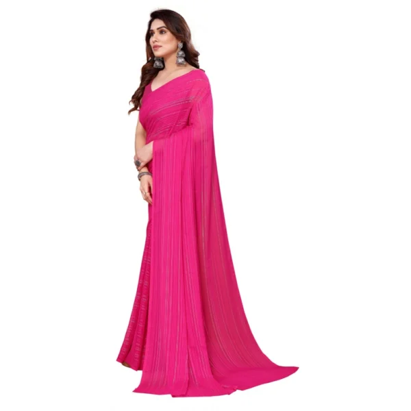 Women's Georgette Printed Saree WithOut Blouse (Pink, 5-6 Mtrs)