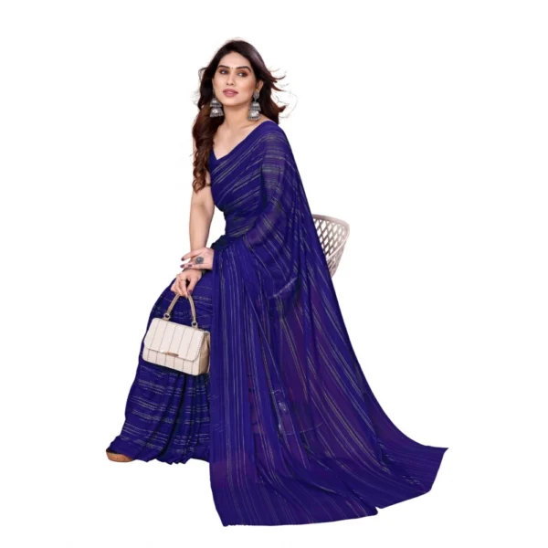Women's Georgette Printed Saree WithOut Blouse (Purple, 5-6 Mtrs)