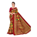 Women's Georgette Printed Saree With Unstitched Blouse (Multicolor, 5-6 Mtrs)