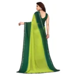 Women's Georgette Printed Saree With Unstitched Blouse (Green, 5-6 Mtrs)