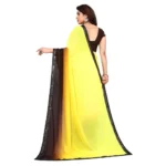 Women's Georgette Printed Saree With Unstitched Blouse (Yellow, 5-6 Mtrs)
