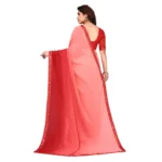 Women's Georgette Printed Saree With Unstitched Blouse (Red, 5-6 Mtrs)