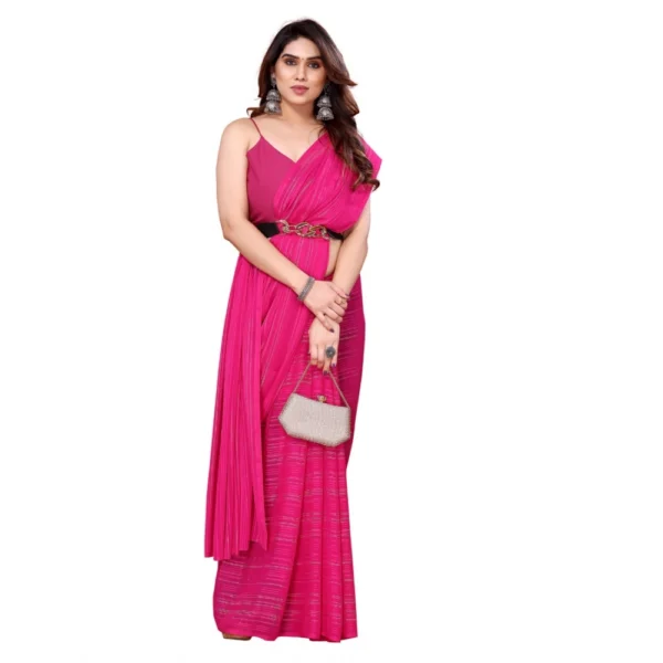 Women's Georgette Printed Saree WithOut Blouse (Pink, 5-6 Mtrs)