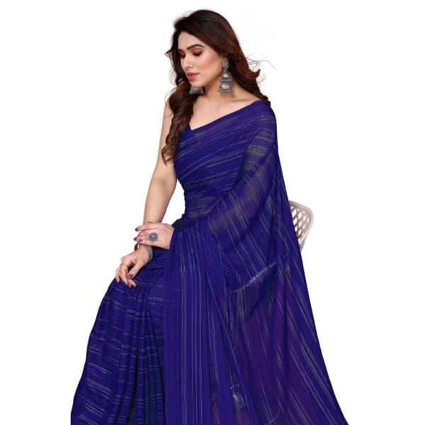 Women's Georgette Printed Saree WithOut Blouse (Purple, 5-6 Mtrs)