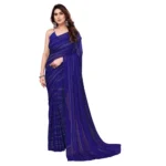 Women's Georgette Printed Saree WithOut Blouse (Purple, 5-6 Mtrs)