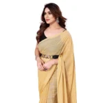 Women's Georgette Printed Saree WithOut Blouse (Beige, 5-6 Mtrs)