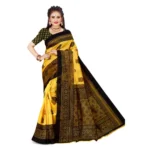 Women's Georgette Printed Saree With Unstitched Blouse (Yellow, 5-6 Mtrs)