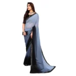Women's Georgette Printed Saree With Unstitched Blouse (Grey, 5-6 Mtrs)