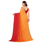 Women's Georgette Printed Saree WithOut Blouse (Orange, 5-6 Mtrs)
